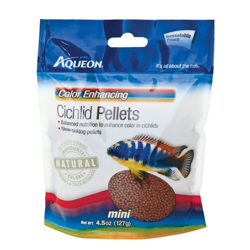 Aqueon Color Enhancing Cichlid Pellet Resealable Pouch 4.5oz