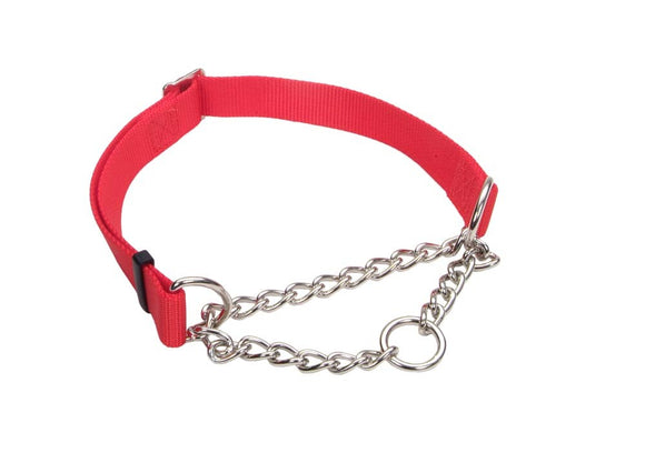 Coastal Check Training Collar for Dogs Adjustable Red 3-4X14-20in