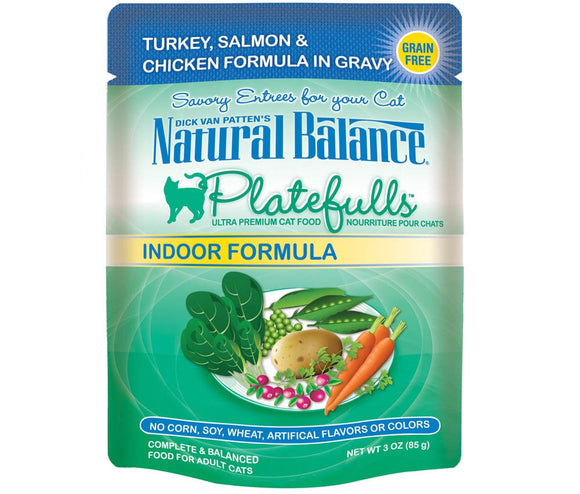 Natural Balance Platefulls Indoor Turkey Salmon & Chicken in Gravy Cat Food