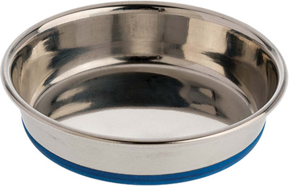 OurPet's Premium Rubber-Bonded Stainless Steel Cat Dish 8oz