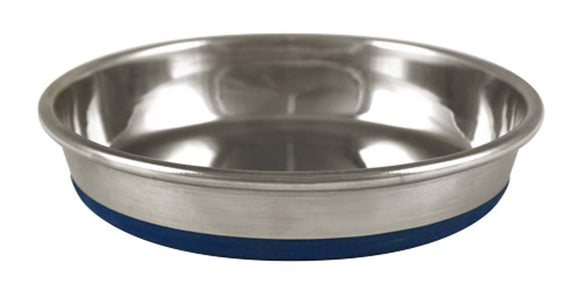 OurPet's Premium Rubber-Bonded Stainless Steel Cat Dish 12oz