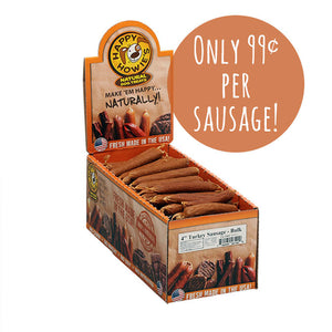 Happy Howie Dog Turkey Sausage 4" 80 Pack